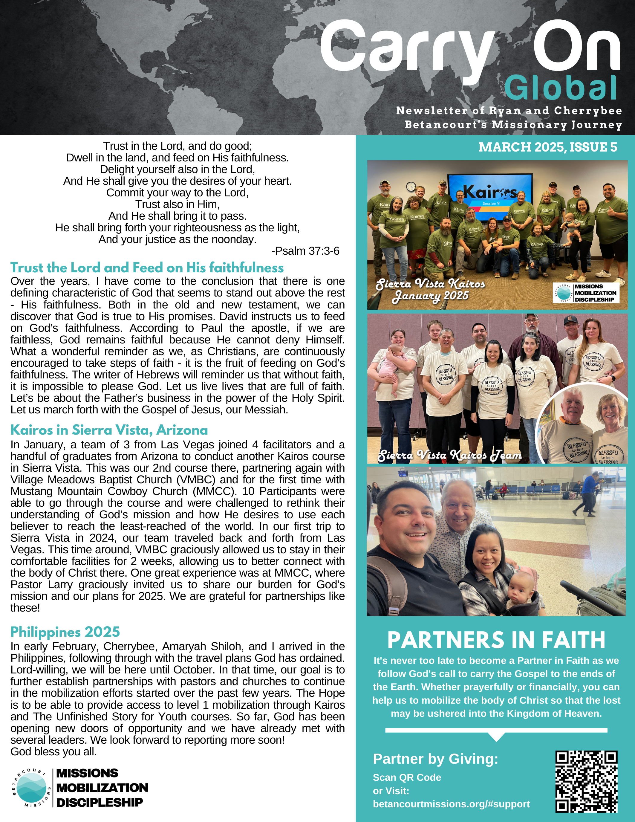 Trust the Lord and Feed on His Faithfulness - March 2025 Newsletter